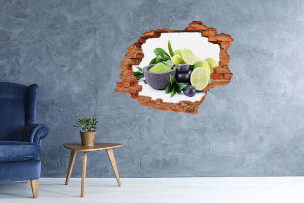 Hole wall sticker Lime and stones