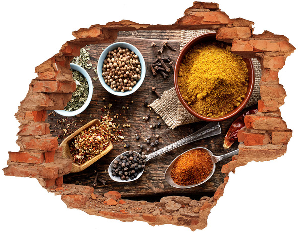 Hole in the wall decal Kitchen spices