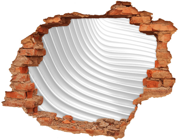 3D wall hole A broken wall with a view of wavy lines