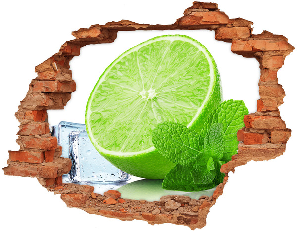 Hole wall sticker Fresh lime with mint
