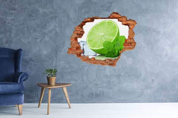 Hole wall sticker Fresh lime with mint