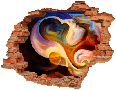 3D wall hole Colorful abstract landscape