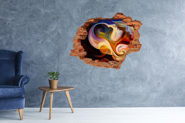 3D wall hole Colorful abstract landscape