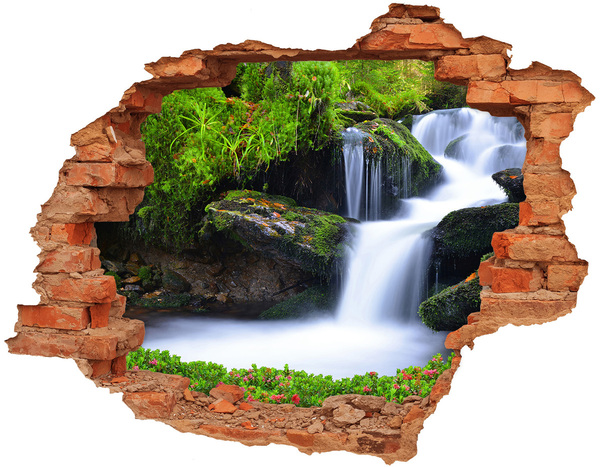 3D wall hole Waterfall in the forest