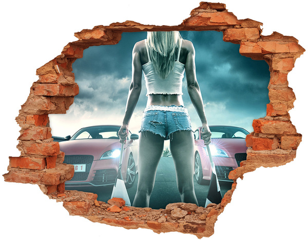 Hole wall sticker Racing emotions