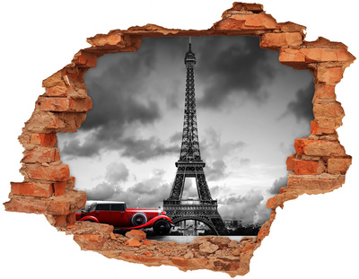 Hole wall sticker The Eiffel Tower in Paris
