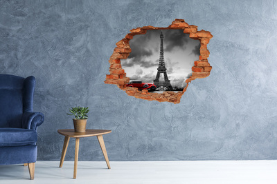Hole wall sticker The Eiffel Tower in Paris