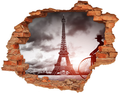 3D wall hole Eiffel Paris tower