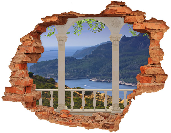 3D wall hole View of the picturesque bay