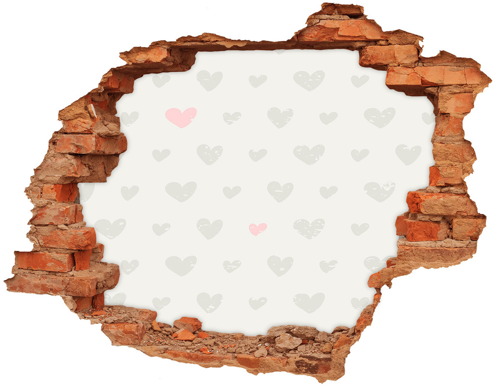 3D wall hole wallpaper Heart background