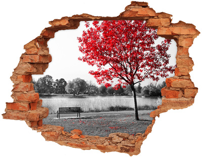 Hole in the wall decal Red tree