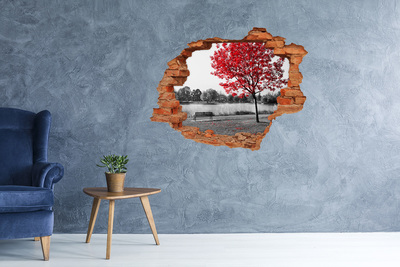 Hole in the wall decal Red tree