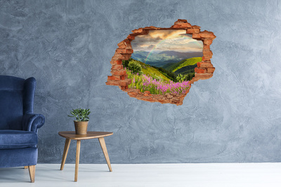 Hole wall sticker Rainbow mountain landscape