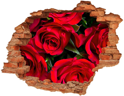 Hole in the wall sticker Red roses