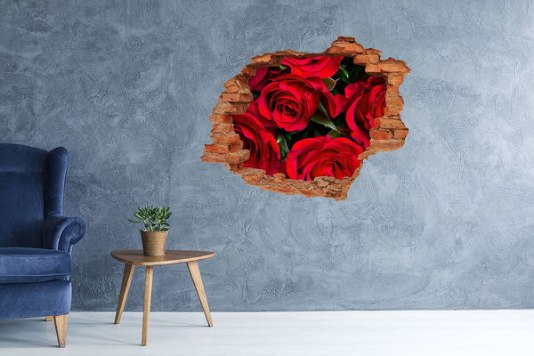 Hole in the wall sticker Red roses