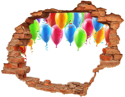 Hole in the wall sticker Colorful balloons