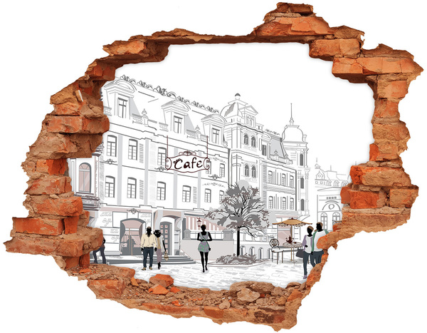 Hole in the wall sticker European-style cafe