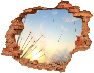 Hole in the wall decal Flower landscape at sunrise