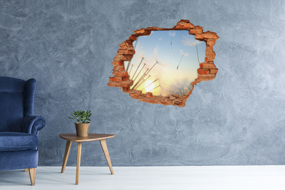 Hole in the wall decal Flower landscape at sunrise
