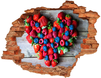 Hole in the wall decal Fruit heart