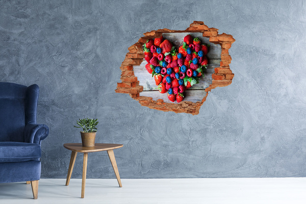 Hole in the wall decal Fruit heart