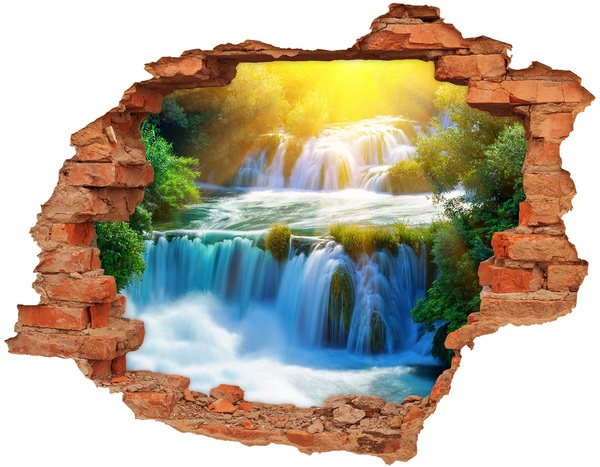 Hole in the wall decal Waterfalls in the sunshine