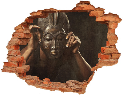 Hole in the wall decal African mask