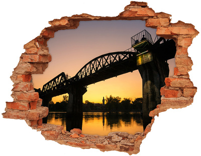 Hole in the wall decal Sunset over the river