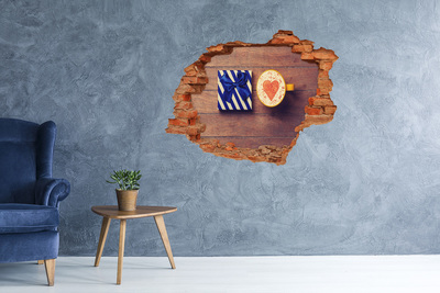 3D wall hole Coffee gift with a heart