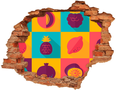 Hole wall sticker Fruit icons