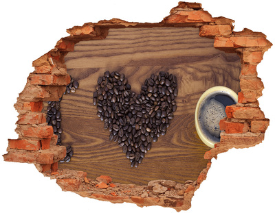 Hole wall sticker I love coffee