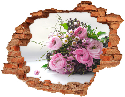 3D wall hole Hole in the Wall Flower Bouquet