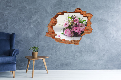 3D wall hole Hole in the Wall Flower Bouquet