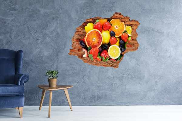 3D wall hole Fruit explosion behind the wall