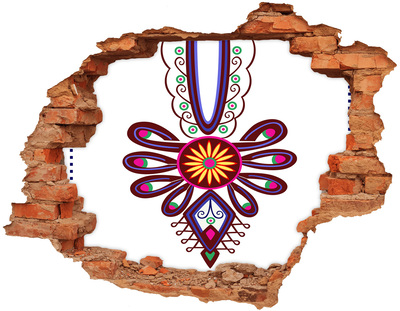 3D wall hole Colorful ethnic pattern