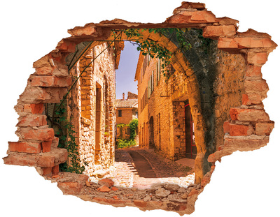 Hole wall sticker The charm of a medieval street