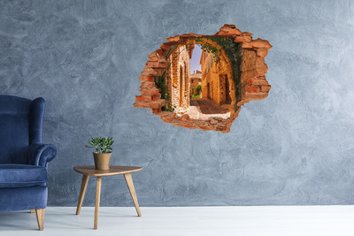 Hole wall sticker The charm of a medieval street