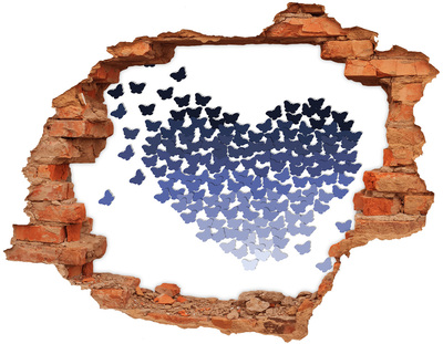 Hole in the wall decal Butterfly heart