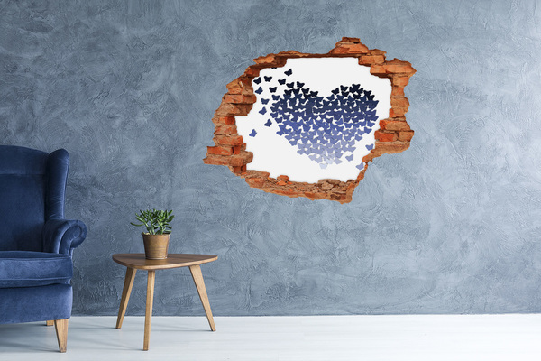Hole in the wall decal Butterflies in the blue depths