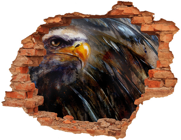 Hole wall sticker Eagle in a ruined wall