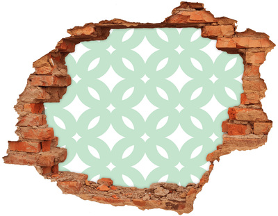 Hole in the wall decal Green mosaic on the wall