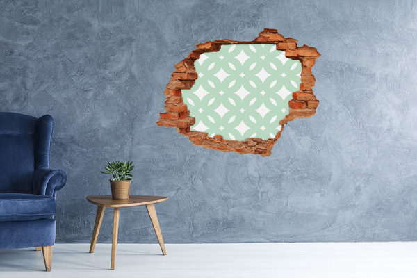 Hole in the wall decal Green mosaic on the wall