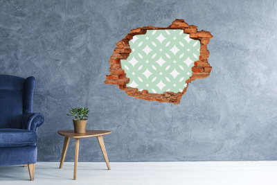 Hole in the wall decal Green mosaic on the wall