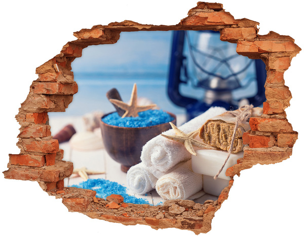 Hole in the wall decal Relax at the seaside spa