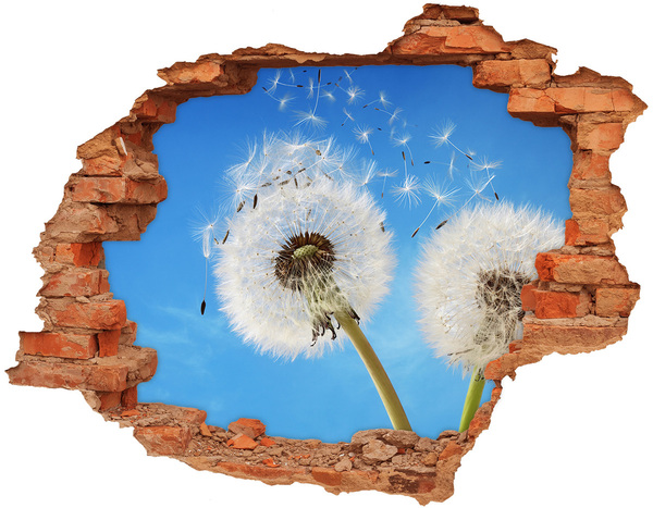Hole in the wall sticker Dandelions in the blue sky
