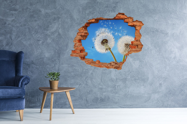 Hole in the wall sticker Dandelions in the blue sky