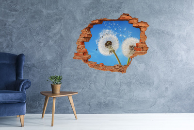 Hole in the wall sticker Dandelions in the blue sky