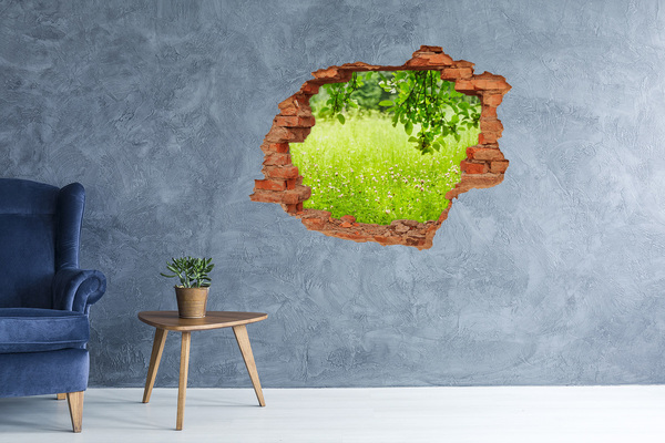 Hole in the wall sticker Green meadow