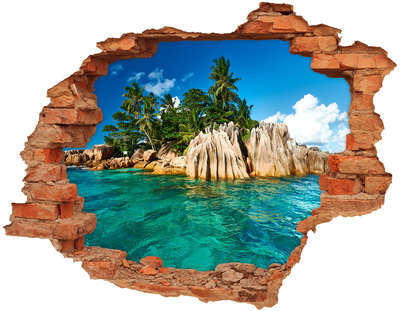 Hole in the wall sticker Tropical island