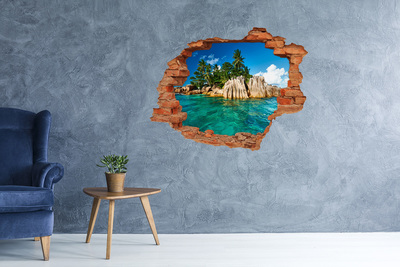 Hole in the wall sticker Tropical island